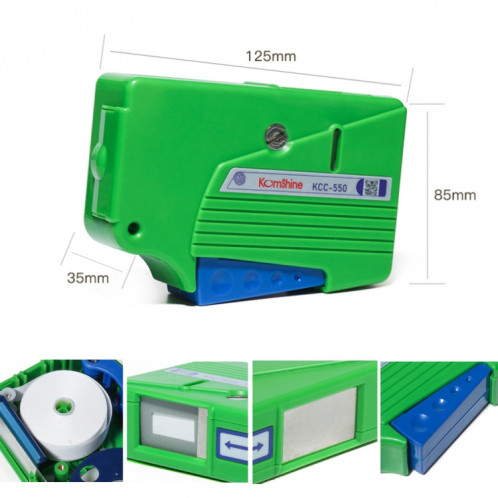 Remplacement de la boîte de nettoyage de fibres de cassette portative Komshine, modèle : CC-550-R SK8802875-08